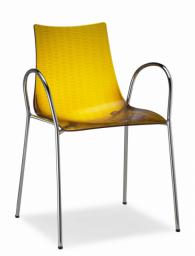 Дизайнерски стол прозрачно жълт