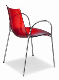 Дизайнерски стол прозрачно червен